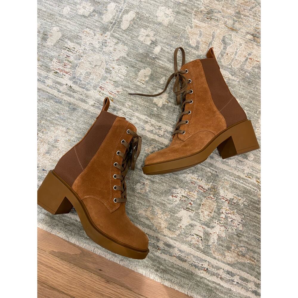 Gianvito Rossi Foster Combat Suede Boots size 36.5